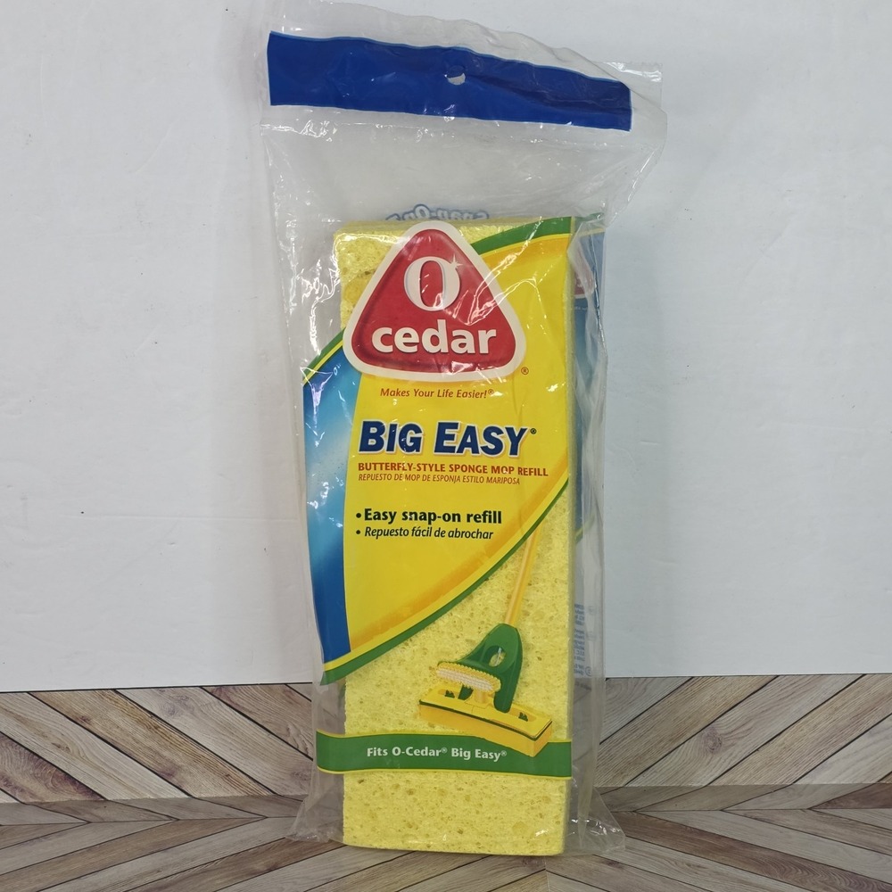 O Cedar Big Easy Butterfly Style Sponge Mop Refill with Scuff Eraser NEW
